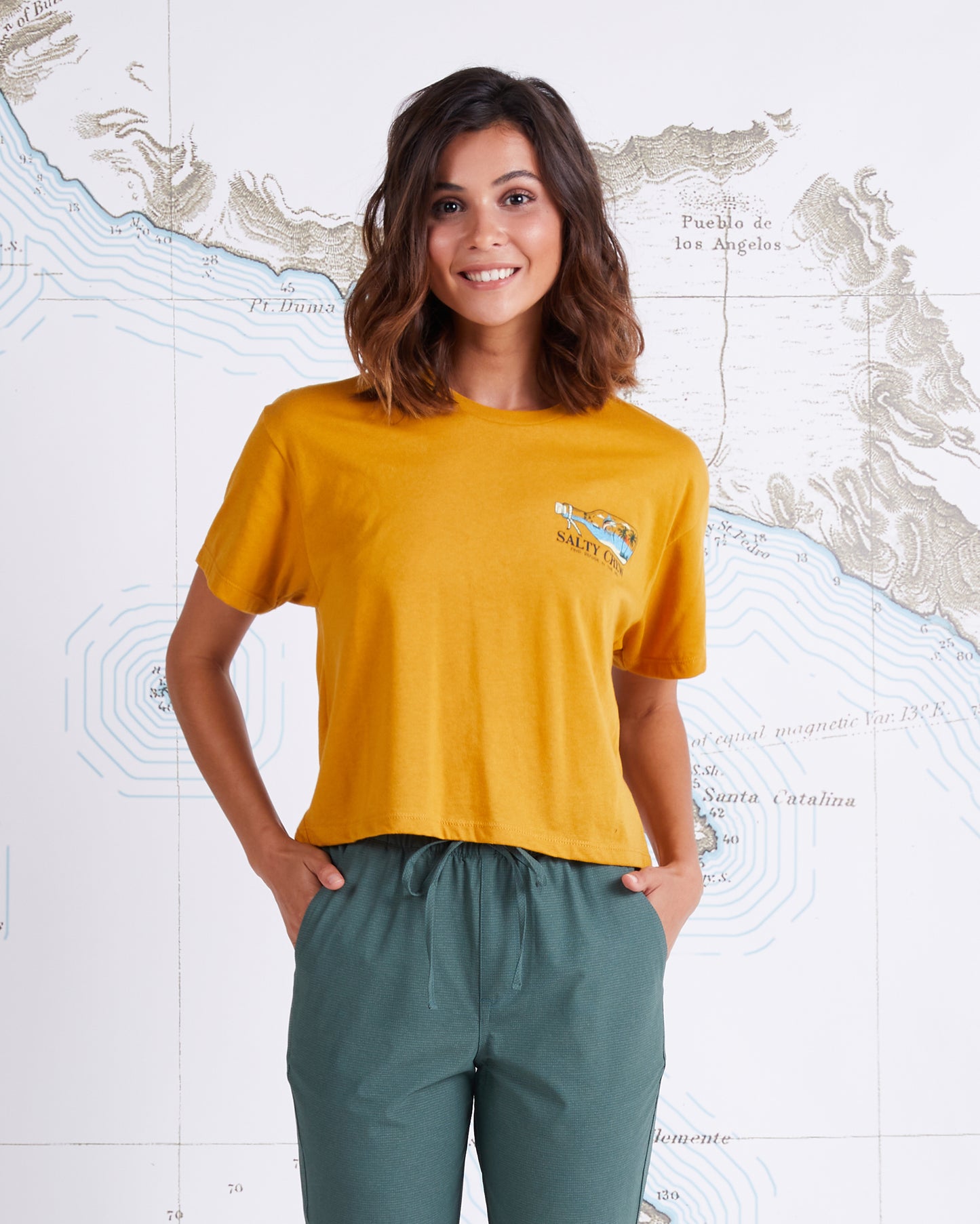 MESSAGE SKIMMER TEE - Mustard