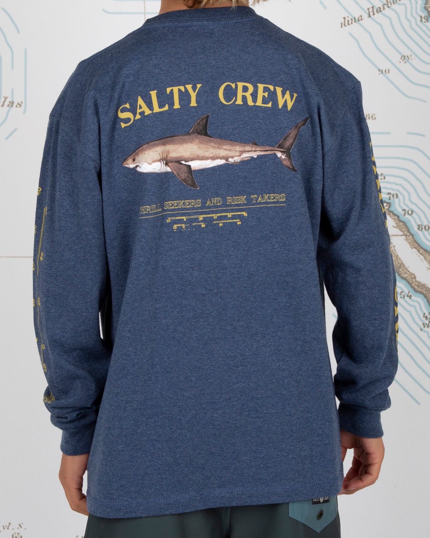 Bruce Boys L/S Tee - Navy Heather