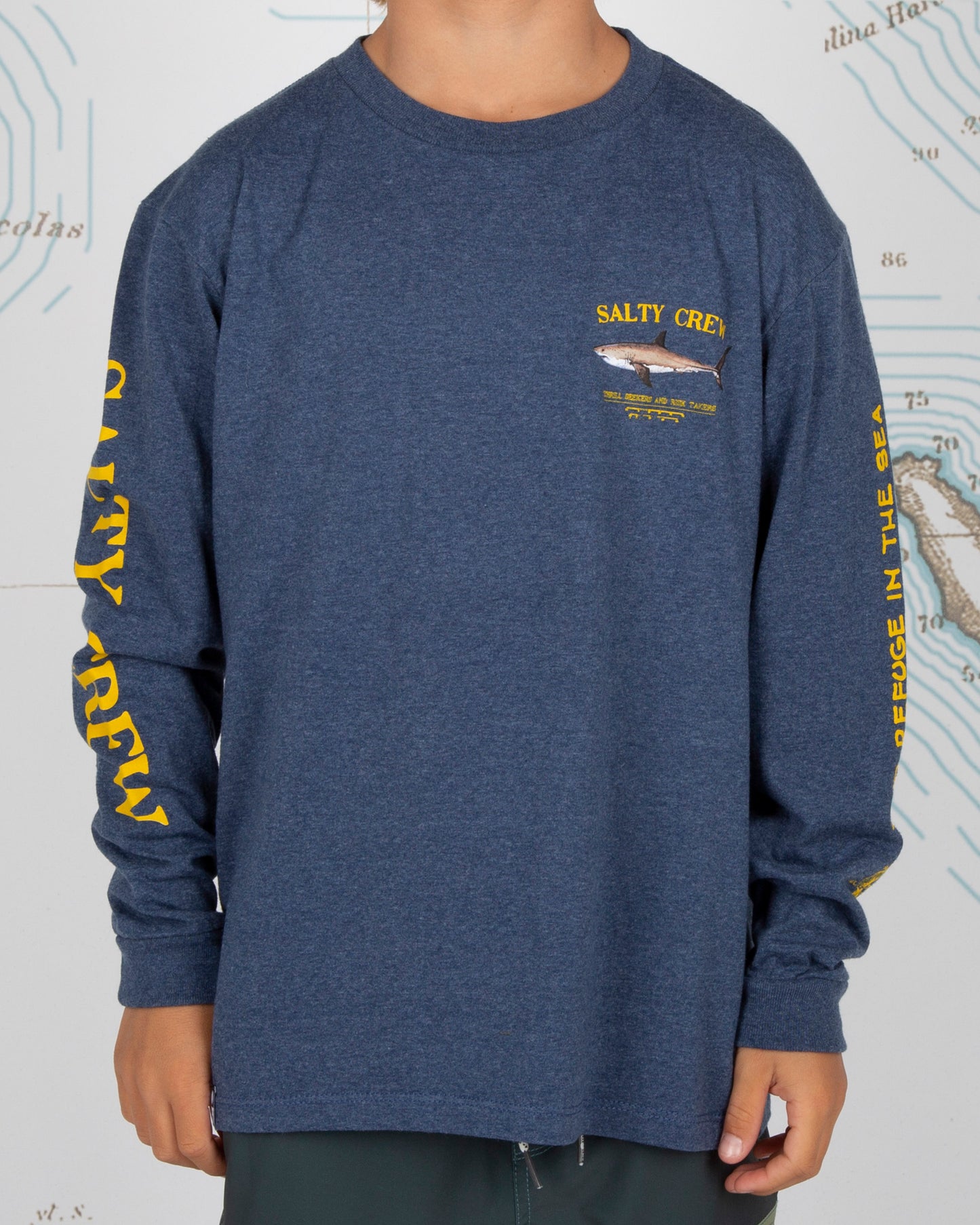 Bruce Boys L/S Tee - Navy Heather