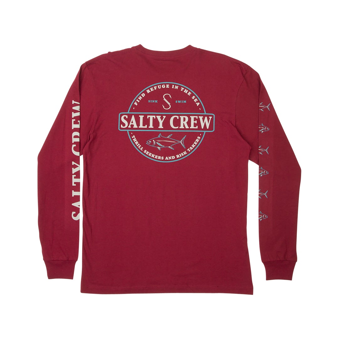 DEEP SEA PREMIUM L/S TEE - BURGUNDY