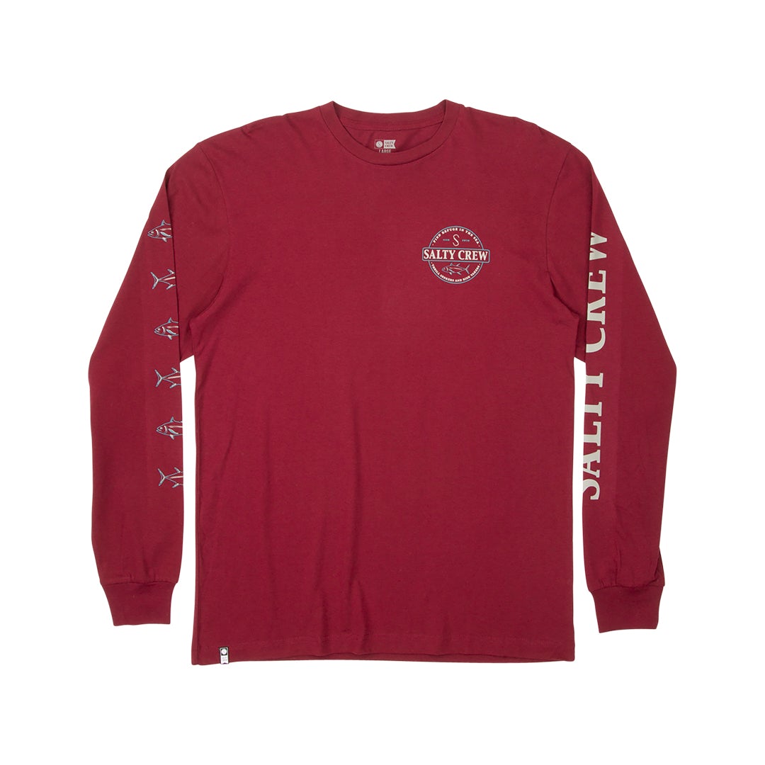 DEEP SEA PREMIUM L/S TEE - BURGUNDY