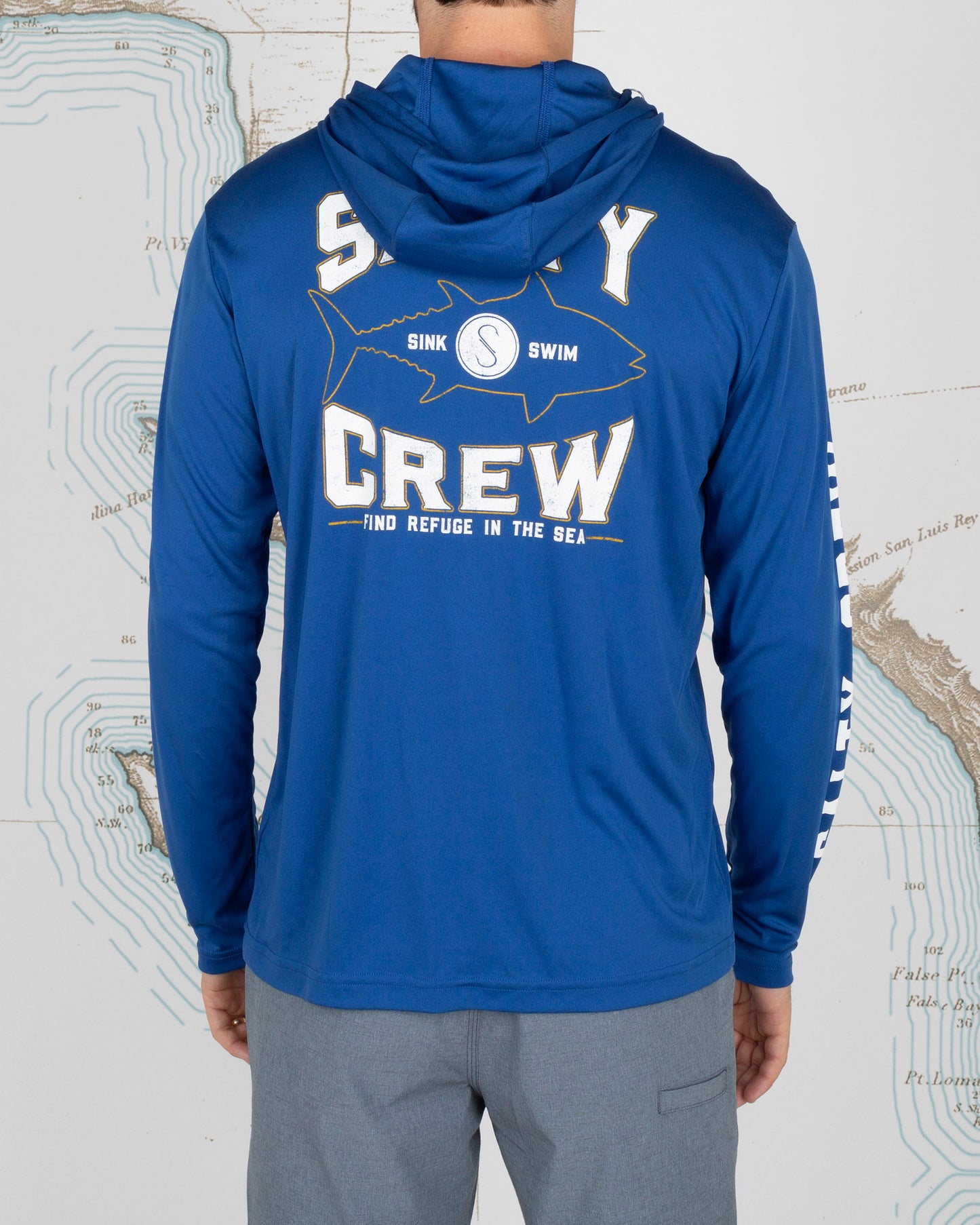 TIGHT LINES HOOD SUNSHIRT - Royal