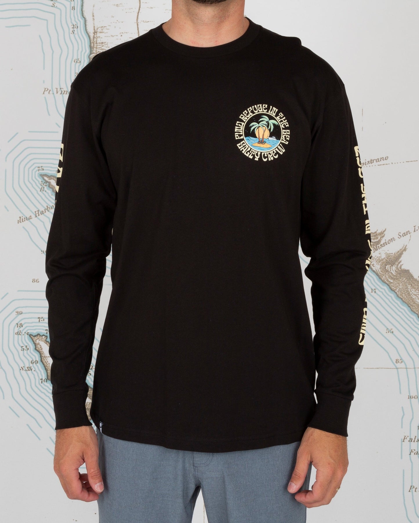 DOS PALMS PREMIUM L/S TEE - Black