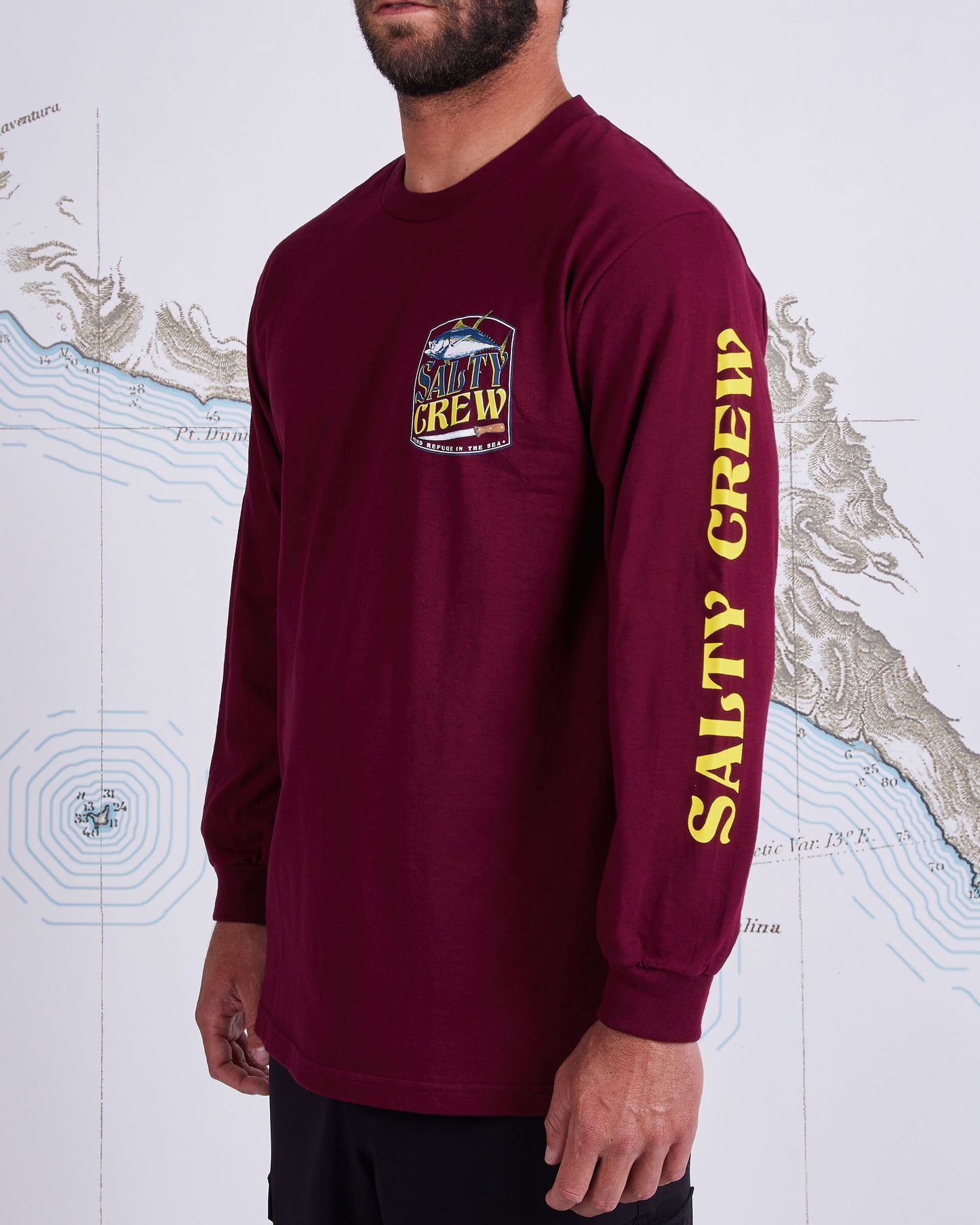 FILET STANDARD L/S TEE - Burgundy