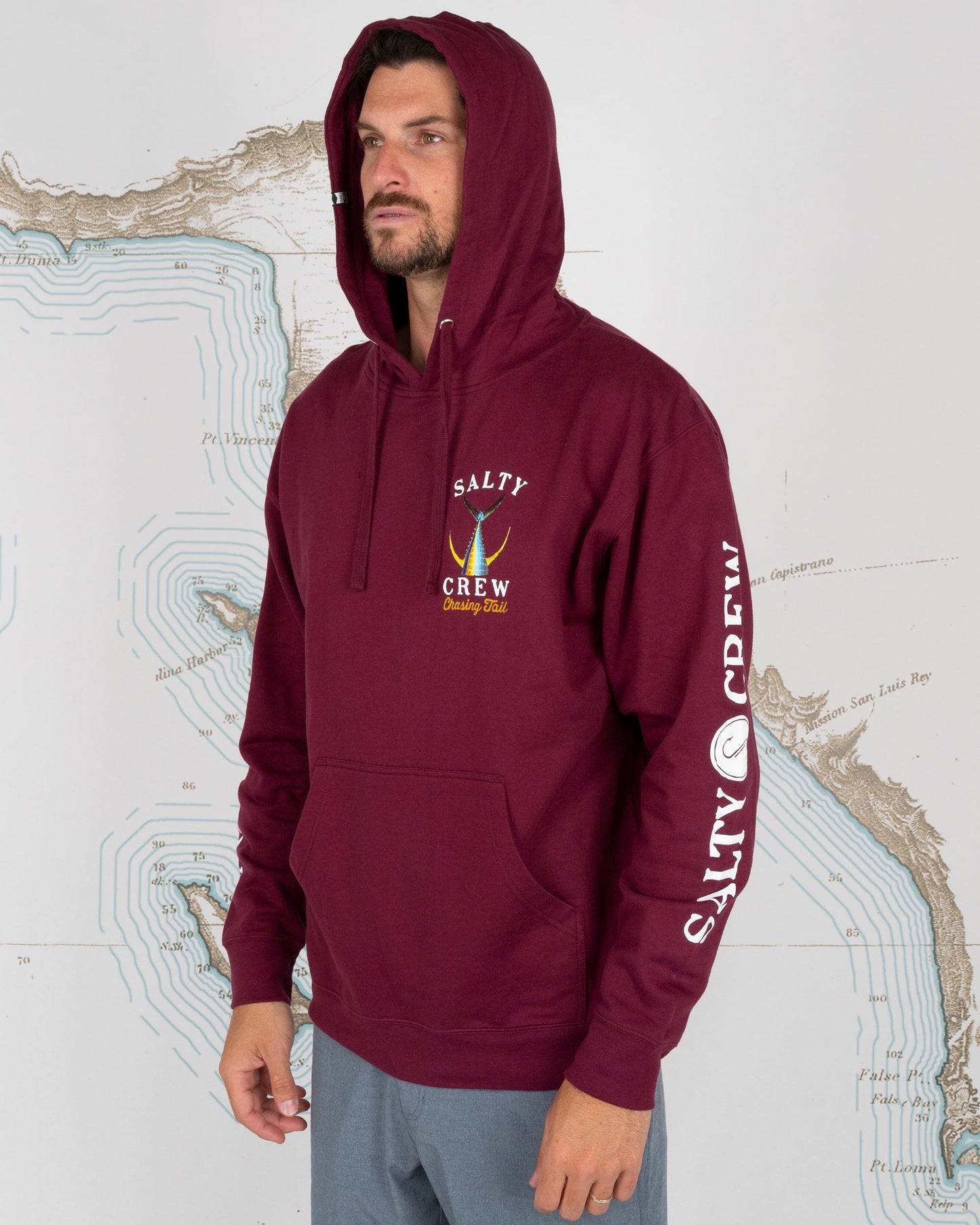 Tailed Hood Fleece - Burgundy