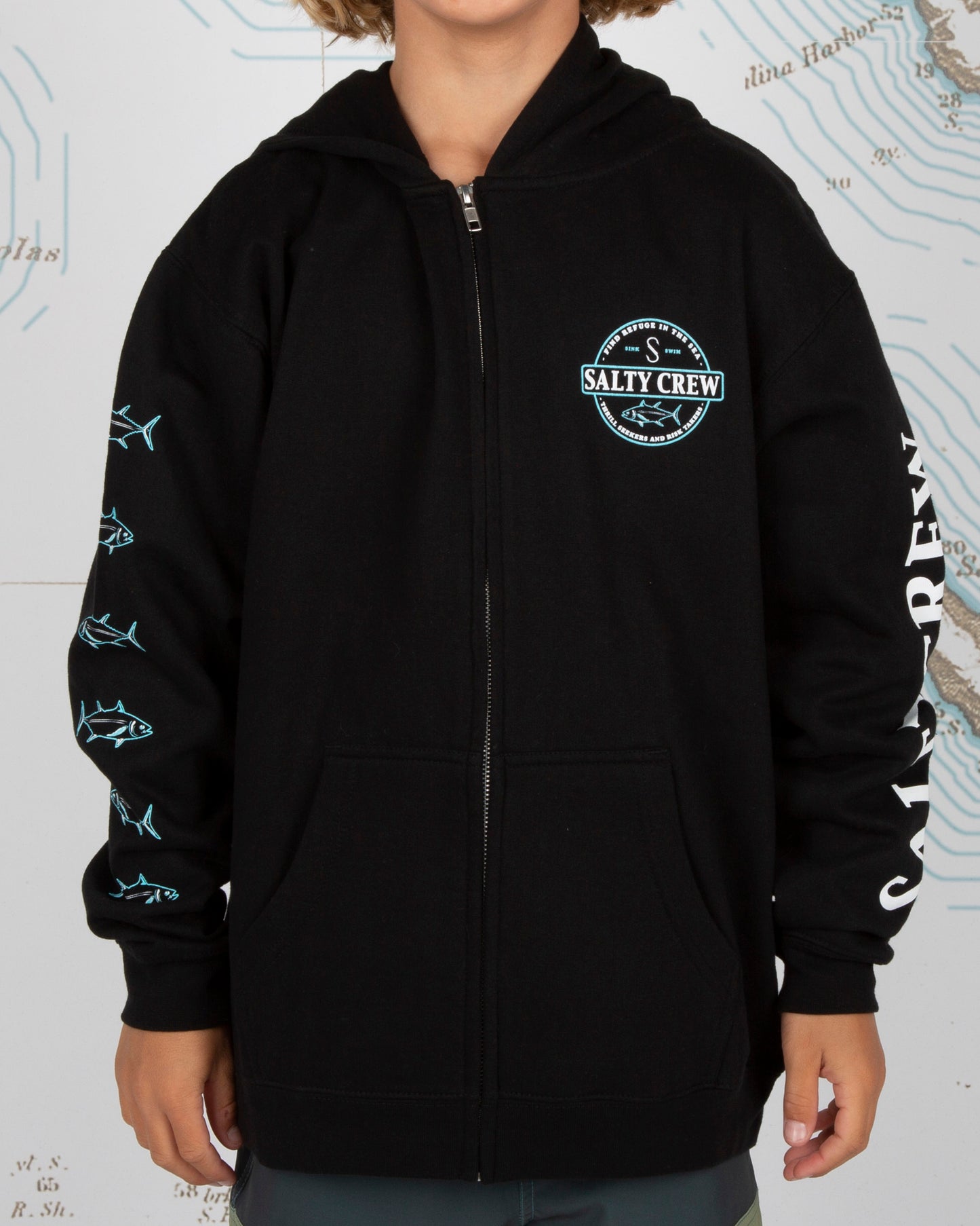 Deep Sea Boys Zip Fleece - BLACK