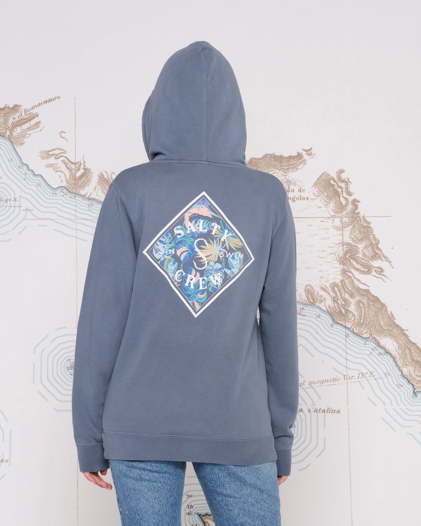 TIPPET BOYFRIEND HOODY - Harbor Blue