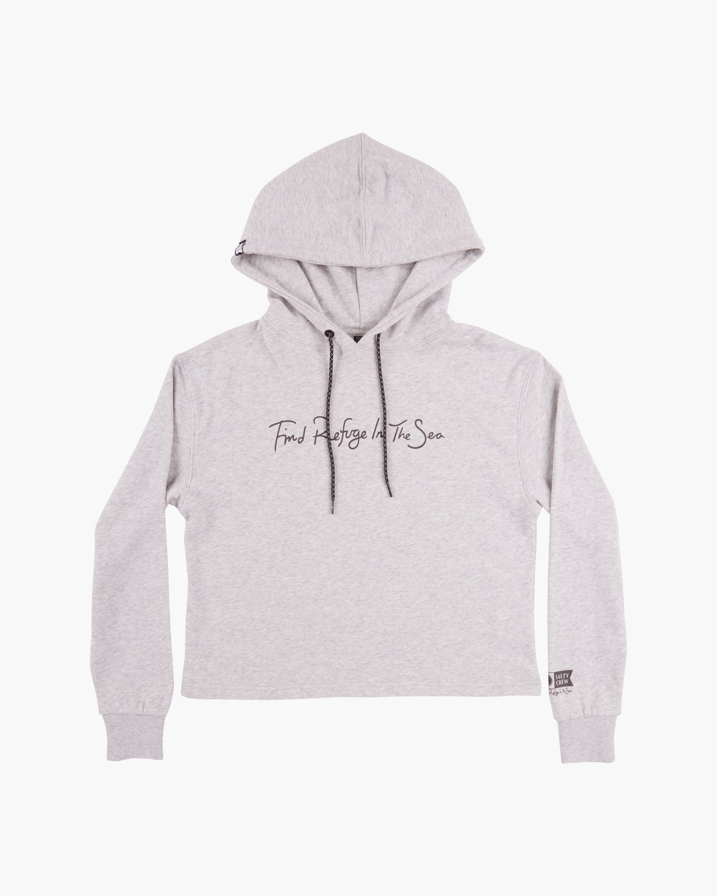 SAND SET CROP HOODY - Athletic Heather