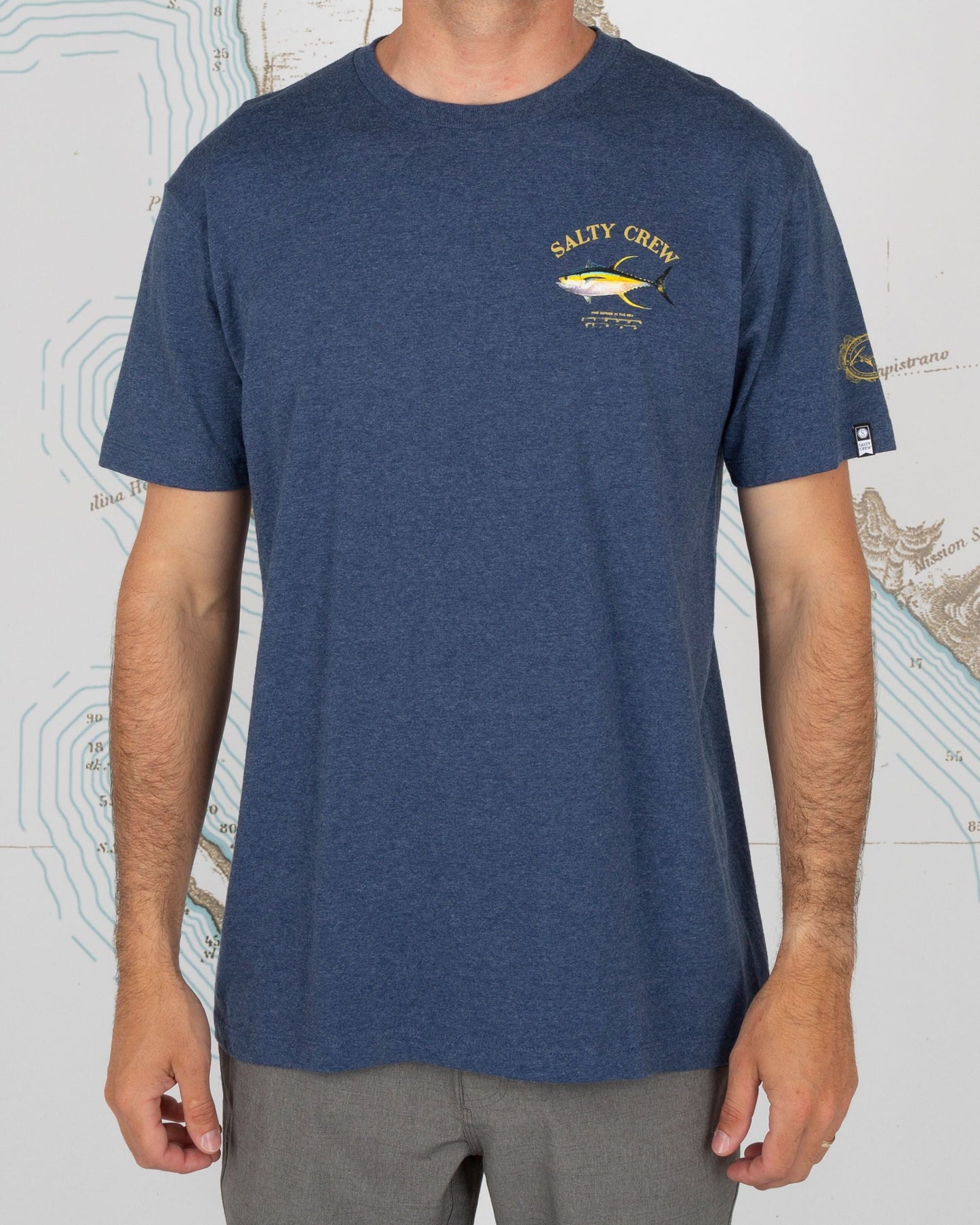 Ahi Mount Standard SS Tee - Navy Heather