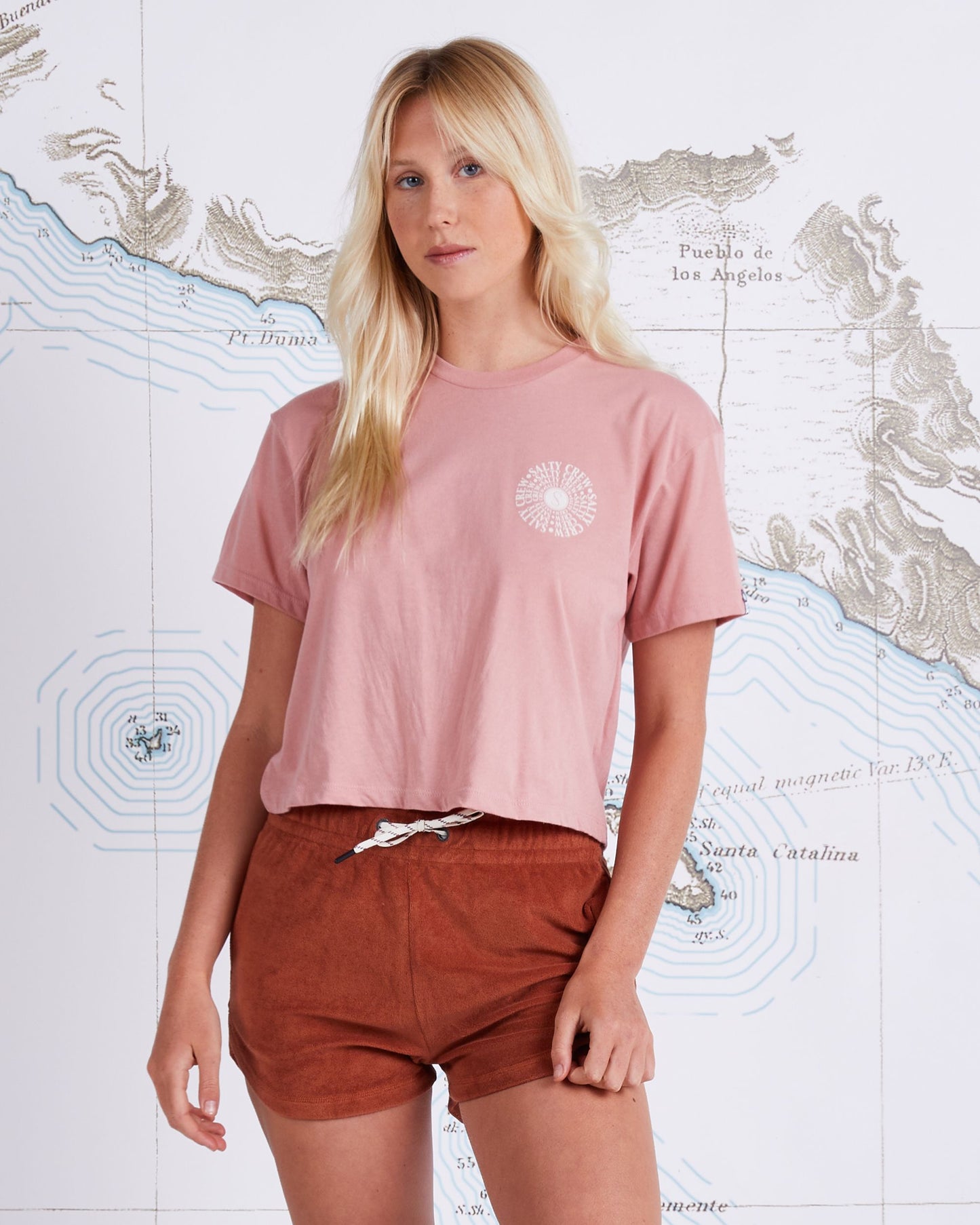 SPIRAL SKIMMER TEE - Smokey Rose