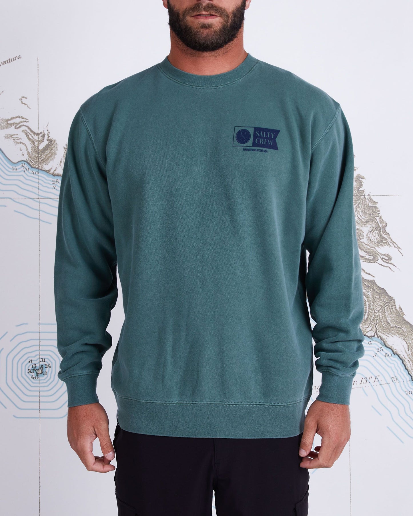 ALPHA CREW FLEECE - Alpine Green