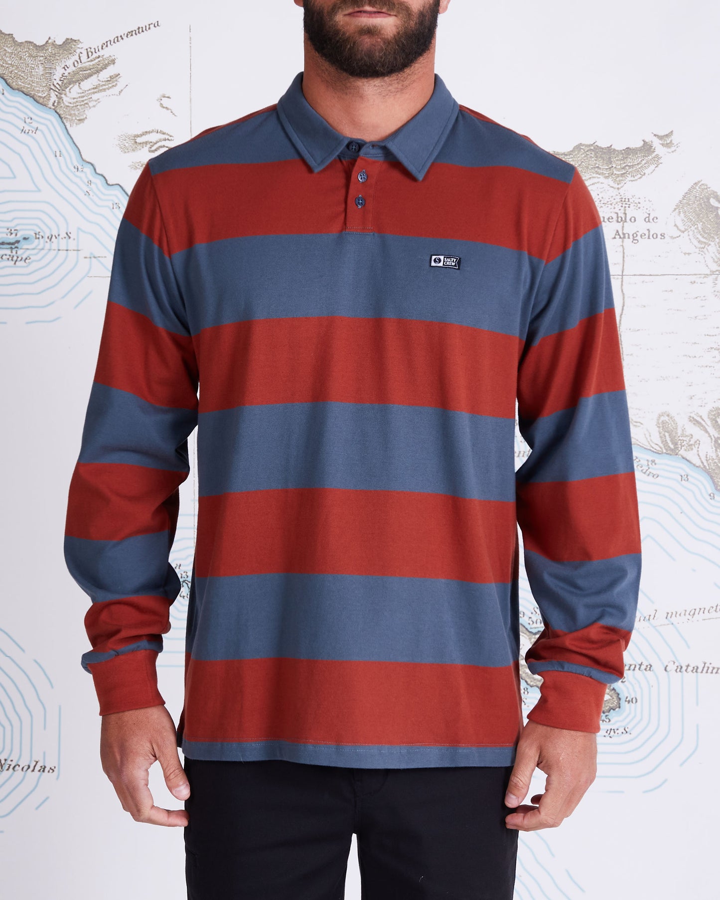 DIVER DOWN L/S POLO - Dark Slate