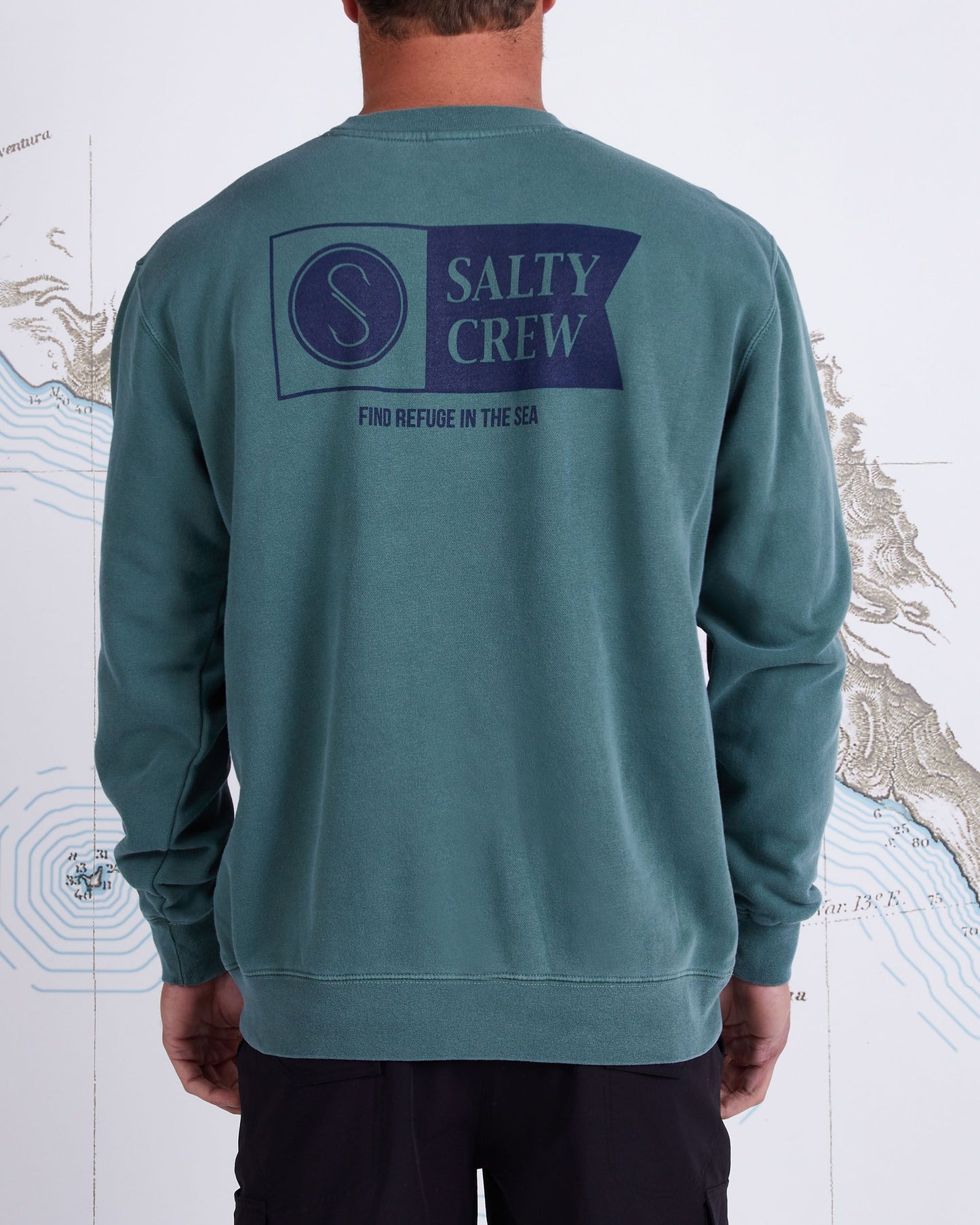 ALPHA CREW FLEECE - Alpine Green